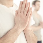 Men doing yoga